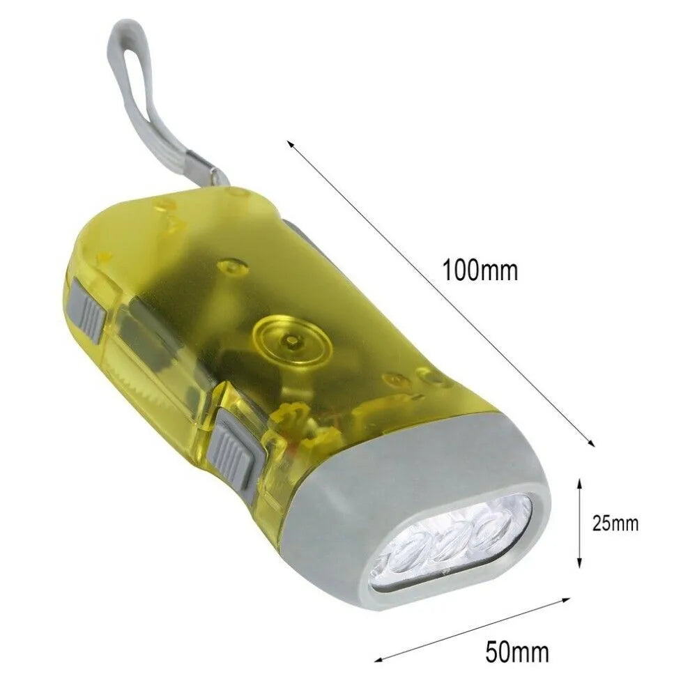 LED Taschenlampe mit Handkurbel wiederaufladbar