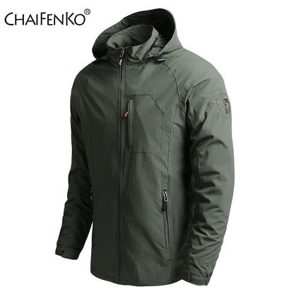 Taktische Outdoor Jacke mit Kapuze Windjacke für Männer Militär Wandern wasserdicht