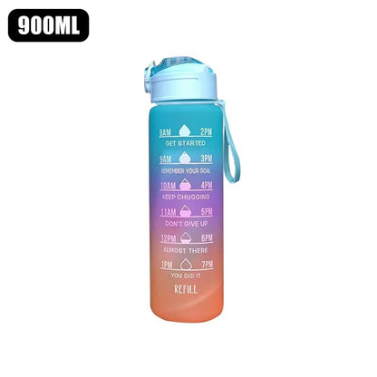 Trinkflasche Sport Motivation Uhrzeiten - 900 ml BPA Free