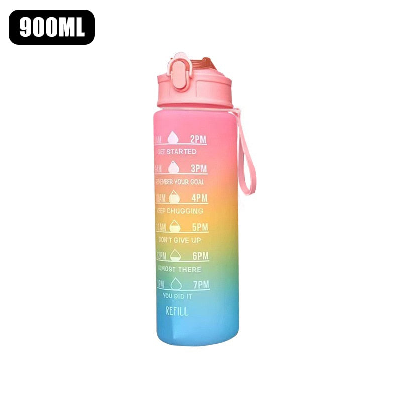 Trinkflasche Sport Motivation Uhrzeiten - 900 ml BPA Free