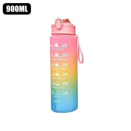 Trinkflasche Sport Motivation Uhrzeiten - 900 ml BPA Free