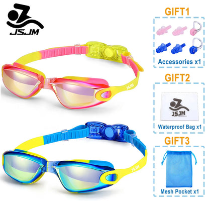 Professionelle bunte Kinder Schwimmbrille Anti-Fog UV-Schutz