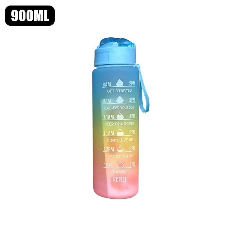 Trinkflasche Sport Motivation Uhrzeiten - 900 ml BPA Free