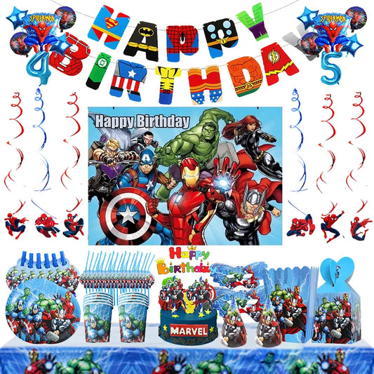 Marvel The Avengers Spiderman Iron Man Hulk Deko Superhelden Geburtstag Geburtstagsparty Dekoration Partyzubehör