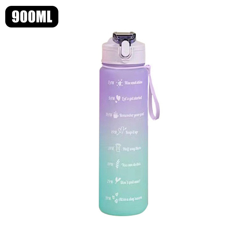 Trinkflasche Sport Motivation Uhrzeiten - 900 ml BPA Free