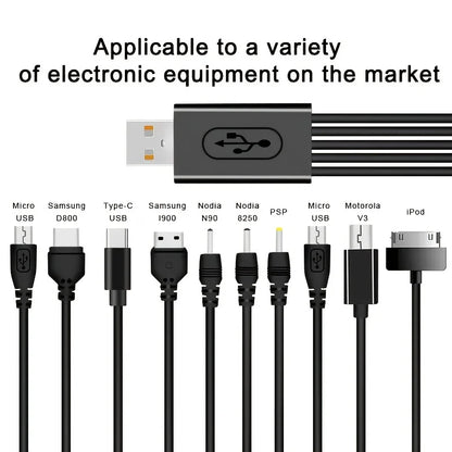 Universal USB zu Multi-Stecker Handy Ladekabel 10 zu 1 USB-Kabel