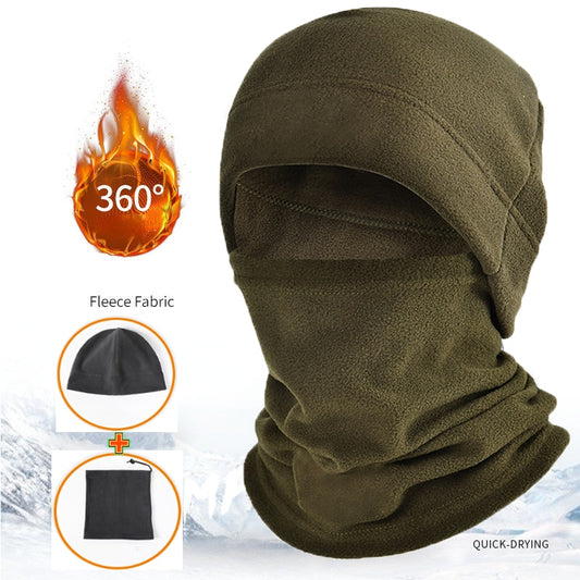 Taktisches Sturmhaube Schlauchschal Set Gesichtsmaske Halswärmer Mütze Thermokopfbedeckung Militär Schal Skimütze Fleece Winter