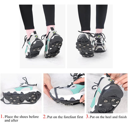 8 Stollen Anti-Rutsch Schuhspikes Ice Grips Spikes für Schuhe Steigeisen