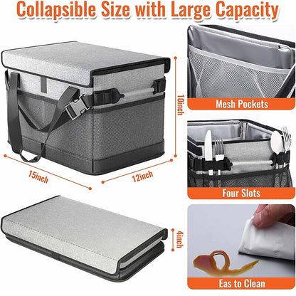 multifunktionale Kühlbox Picknickkorb Grill Picknick Caddy für Outdoor Camping Grillzubehör Camping-Organizer Picknick Aufbewahrungstasche