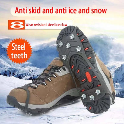 8 Stollen Anti-Rutsch Schuhspikes Ice Grips Spikes für Schuhe Steigeisen