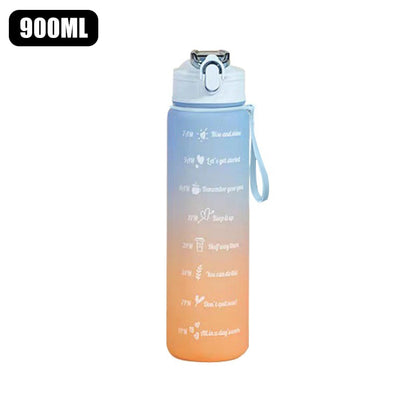 Trinkflasche Sport Motivation Uhrzeiten - 900 ml BPA Free