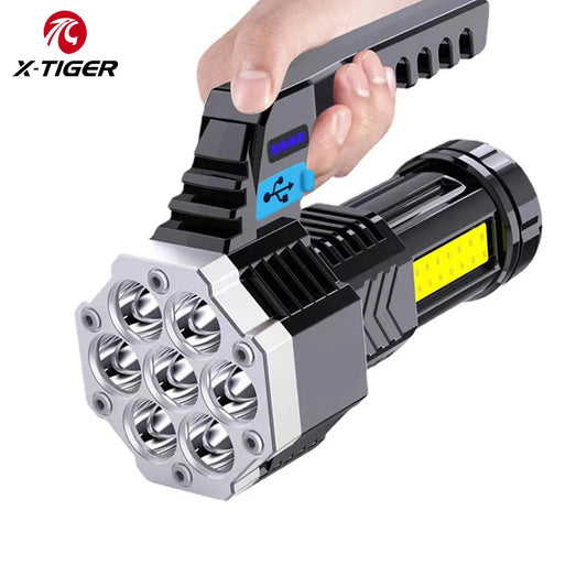 7 LED Taschenlampe High Power 1200 mAh USB aufladbare Taschenlampe tragbare Outdoor Camping Wander Lampe